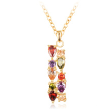 Gold Plated Zircon Mona Lisa Bar Necklace for Women (CNL0219)